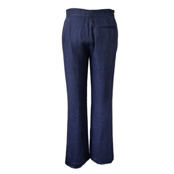 RALPH LAUREN Black Label Navy Blue Linen Pant Size 6 x 34" Straight Leg - Picture 2 of 10